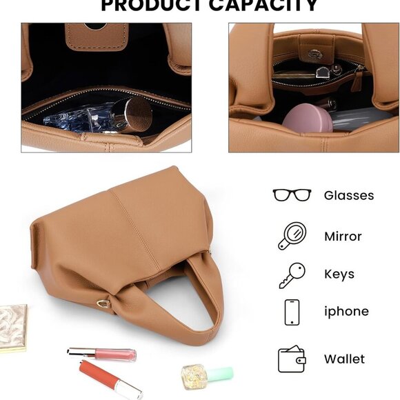 Cloud Pouch Dumpling Clutch Purse Women Tote Shoulder Retro Crossbody Bag with R - Picture 5 of 6